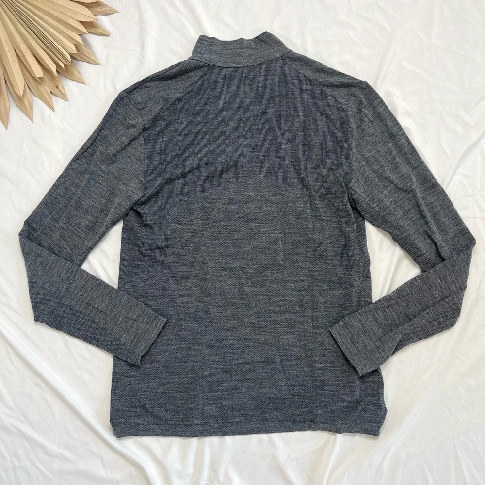 Hill City Seamless Grey 1/2 or 1/4 Zip Pullover Mock Neck Long Sleeve Pullover